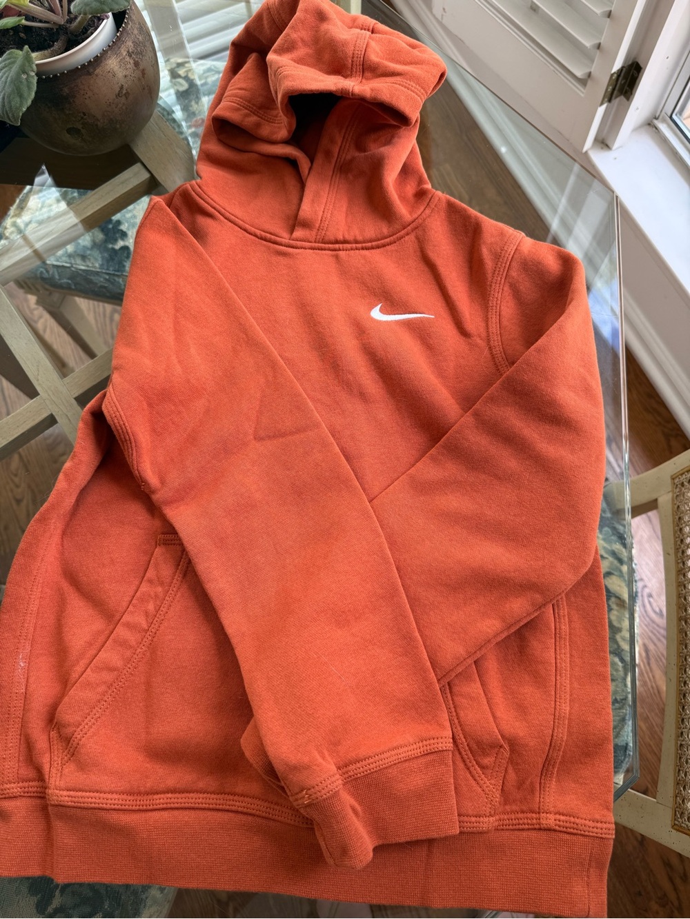 Nike Boys’ Orange Swoosh Pullover Hoodie